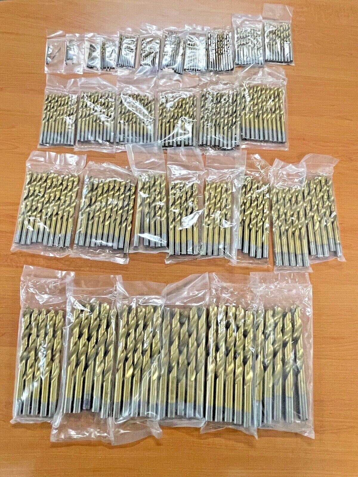 1mm-14mm 티타늄 코팅 드릴 비트 10개입, 직선형 생크, 목재 및 연질 금속용