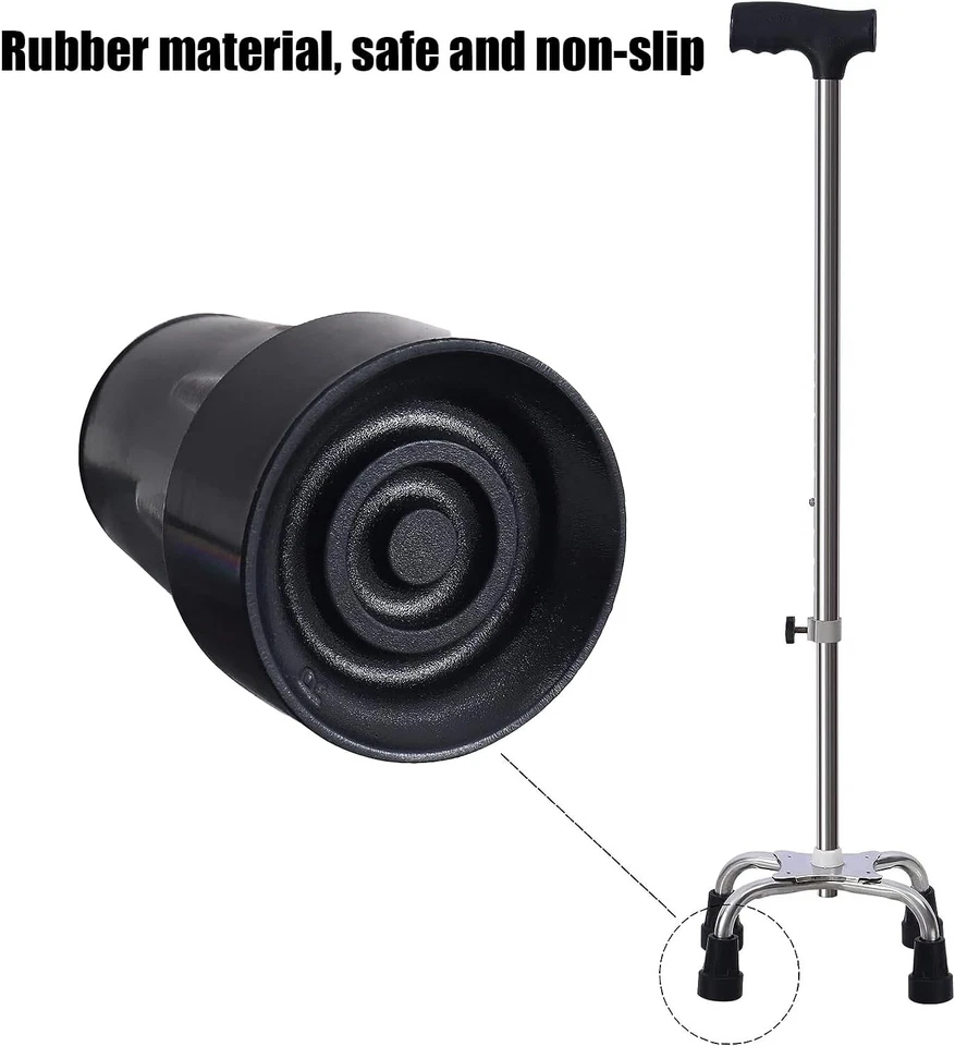 4 件 Puntas de bastón de goma de repuesto para bastones, bastones y andadores — 第 3/4 张图片