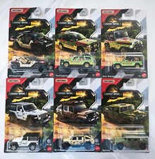 MATCHBOX JURASSIC WORLD, FORD EXPLORER, JEEP WRANGLER, INGEN 4X4, HUMVEE, UNIMOG