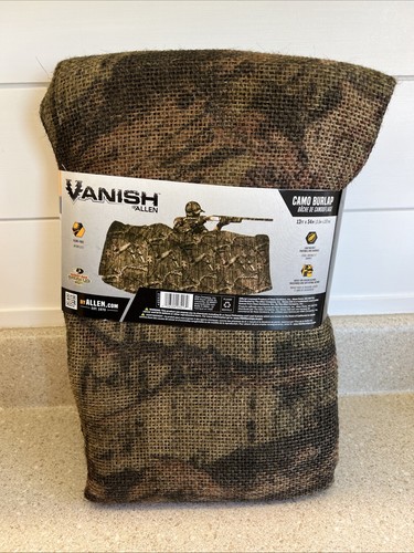 Allen VANISH CAMO BURLAP Mossy Oak Break Up Infinity HUNTING BLIND 12 FOOT X 54" - Picture 3 of 3