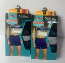 New Fruit of The Loom Men's Micro-Mesh Short Leg Boxer Briefs, 3-Pack Size S,M