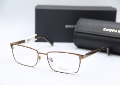NEW CHOPARD VCHA97 0428 GOLD BROWN AUTHENTIC EYEGLASSES W/CASE 55-17