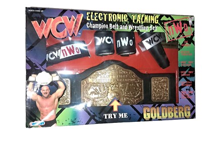 WCW Goldberg Electronic Talking Champion Belt & Wrestling Set 1998 NEW SEALED
