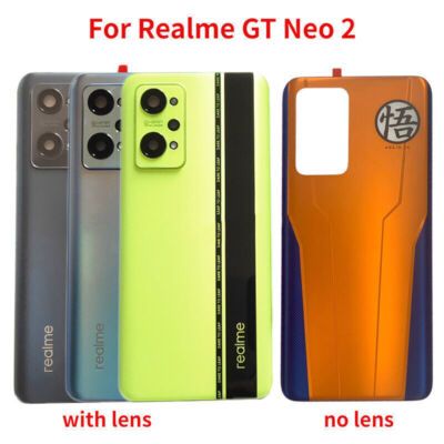 For Realme GT Neo2 Battery Cover Rear Glass Panel Housing Back Door Camera Lens