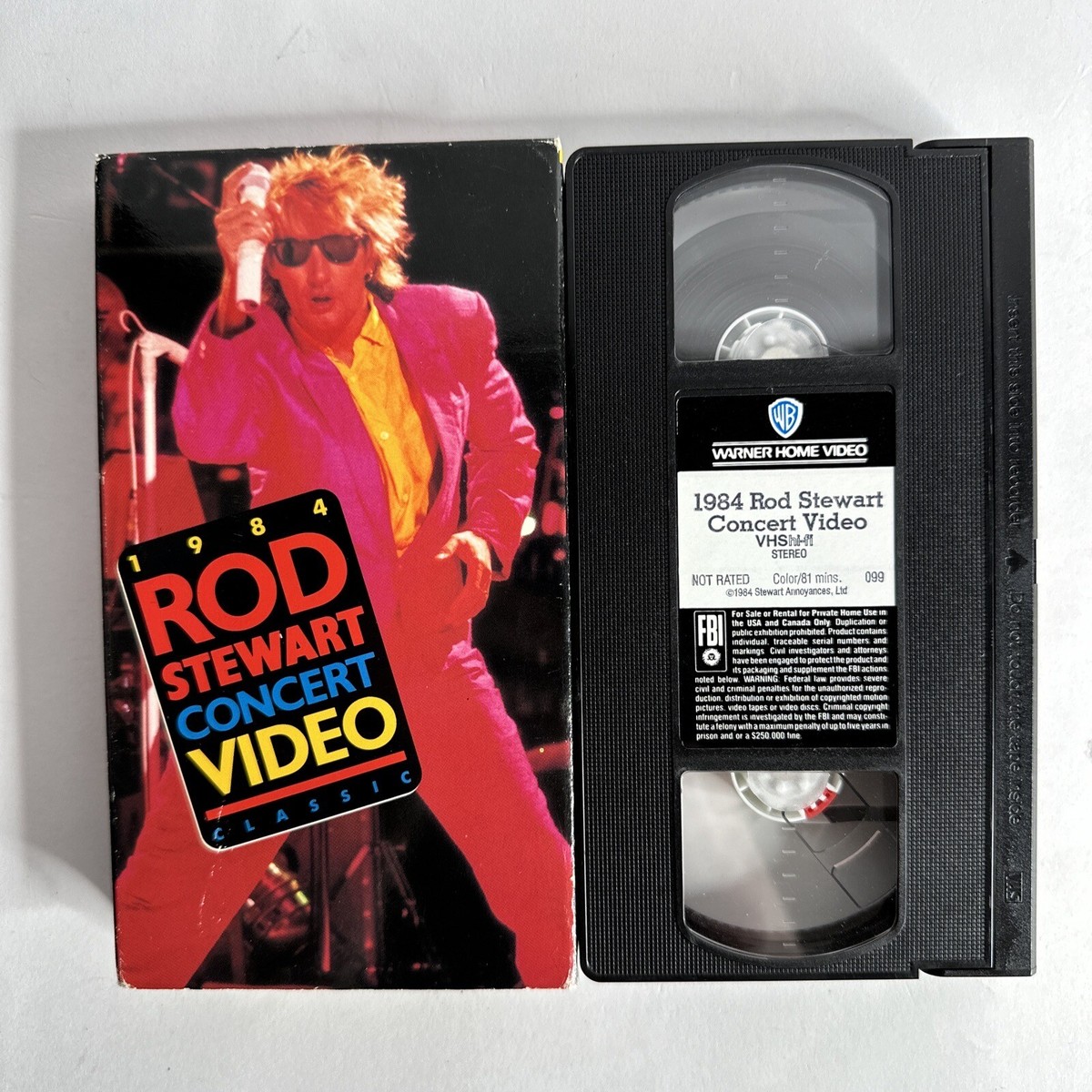 1984 Rod Stewart Concert Video Classic (1984) VHS Tape - Warner 