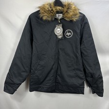 Just Hype Family Black Fur Collar Big Coat Large