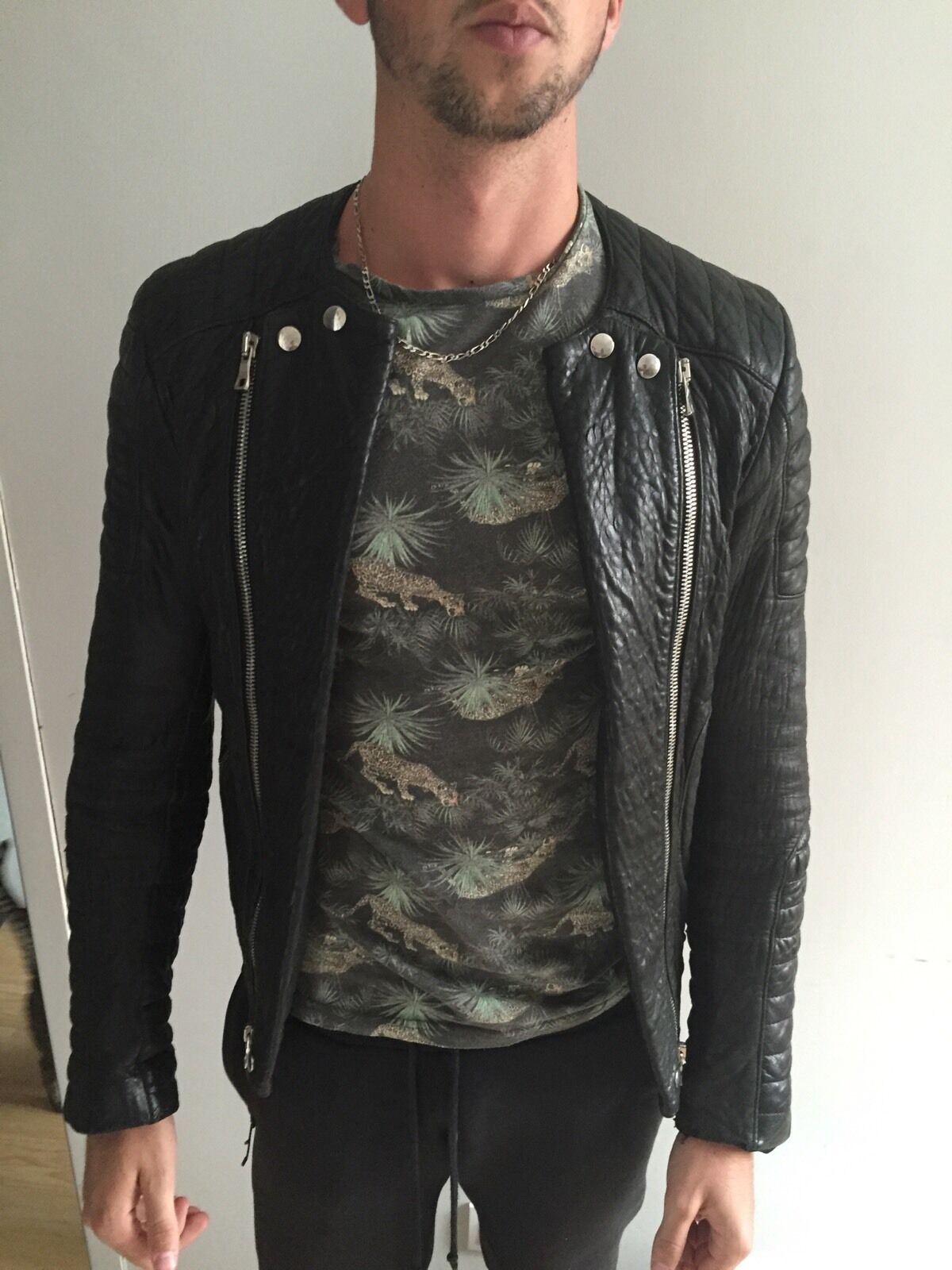 Balmain Homme Biker Leather Jacket Size M