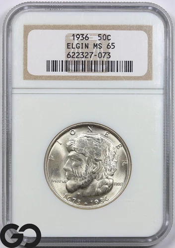 1936 Elgin Commemorative Half Dollar, NGC MS-65 ** Lustrous Beauty!