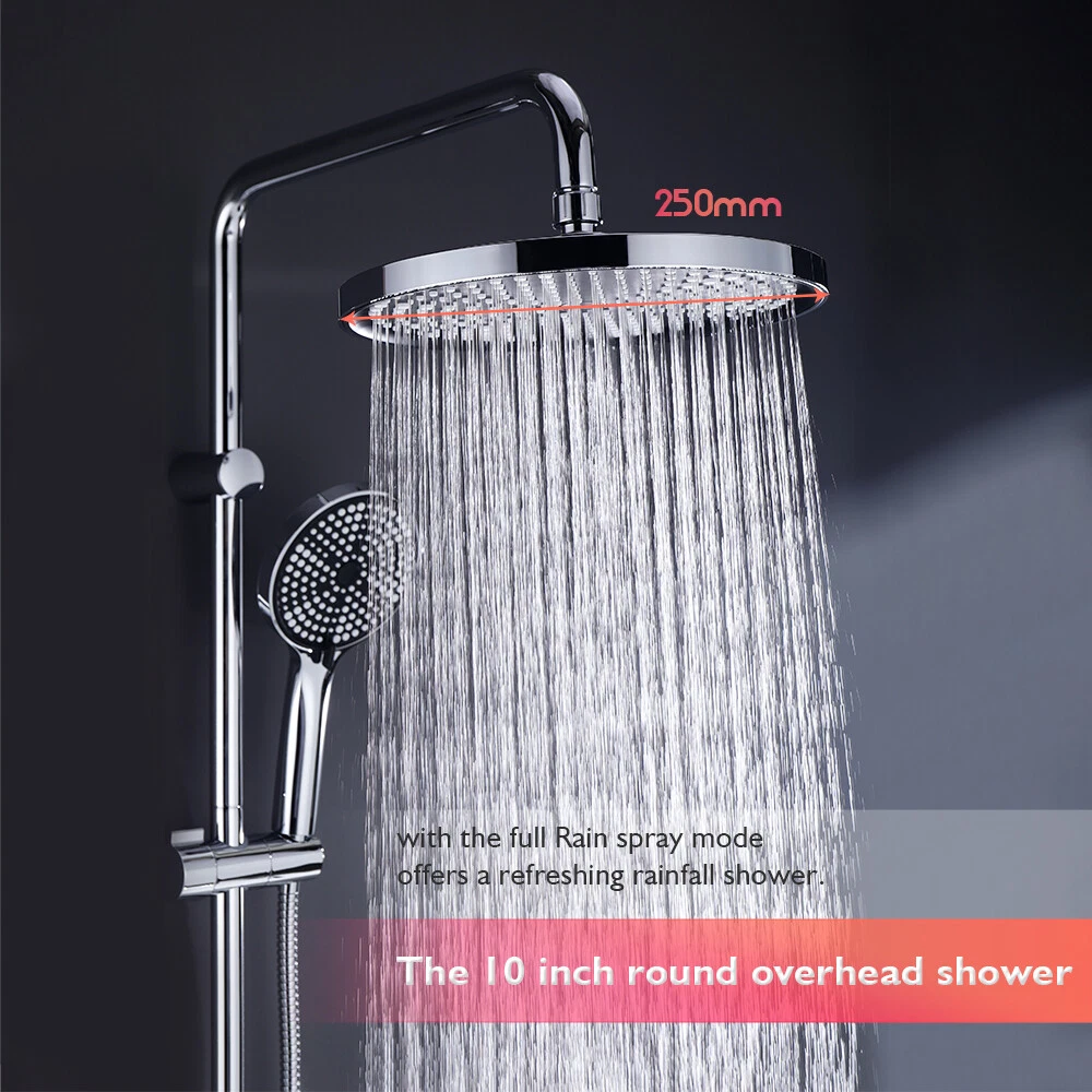 Decaura WELS Twin Hose Shower System 10" Rain Shower Head Shower Mixer/Twin Taps