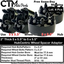 4x 2 Thick 5x5.5 Hubcentric Wheel Adapter Spacer Fit Ram1500 Dakota Durango