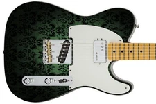 Guitar Skin Axe Wrap Re-skin Bass Electric Reface The Colonial Green Damask 868