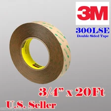 3M 300LSE 3/4" x 20 Ft Double Sided Sticky Adhesive Tape Rapir High Bond 20mm