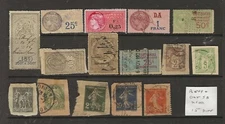 FRANCE Classic REVENUES & Cut Squares...Used...15 Different