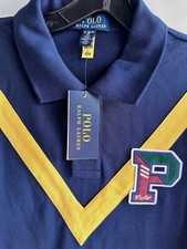 NWT POLO RALPH LAUREN Polo Shirt BOYS 7, M L XL Letterman Polo Shirt POLO MESH n