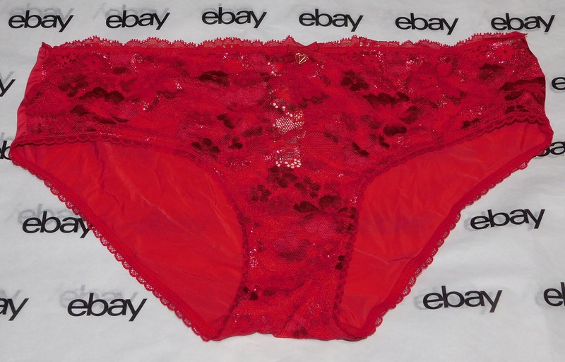 NEW Victoria's Secret Body by Victoria Hiphugger Panty Red Shine Lace XL VS