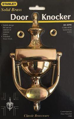 One Stanley Solid Brass Door Knockers 7-3/16 tall