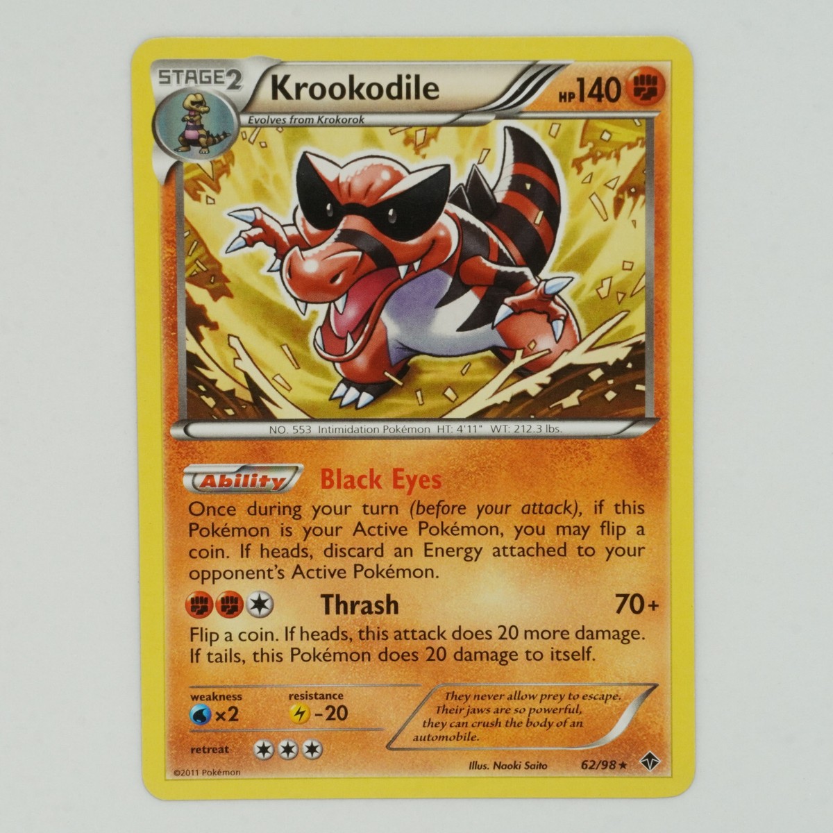 Krookodile 62/98 Rare Black & White: Emerging Powers Pokemon Card
