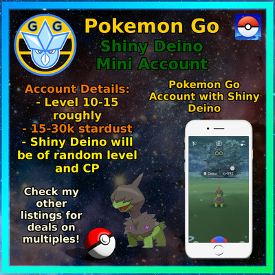 Shiny Deino Pokemon Account Go Ptc Mini Acc Ebay