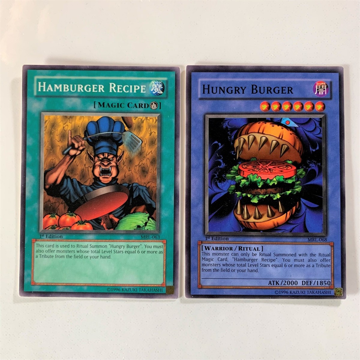 2002 Yu-Gi-Oh! "Hamburger Recipe & Hungry Burger" Combo - 1st Edition NM | eBay 2002 Yu-Gi-Oh! "Hamburger Recipe & Hungry Burger" Combo - 1st Edition NM | eBay
