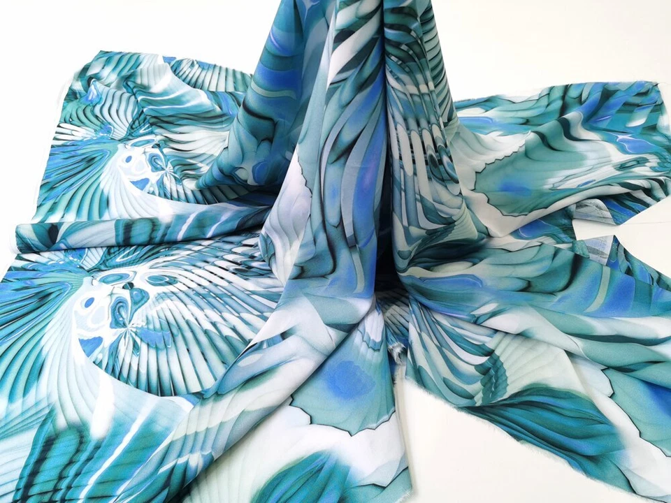 1yard X1.4meter Future Butterfly Viscose Fabric Soft Dress Shirt Material Poplin - Image 4 of 4