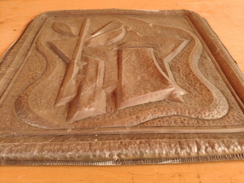 Ukrainian Soviet USSR author's bas-relief emblem aluminium avant-garde - Picture 4 of 4