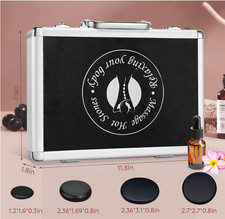 20pcs Massage Stones Kit Basalt Hot Rock Stone Therapy Massage Set w/ Warmer Box