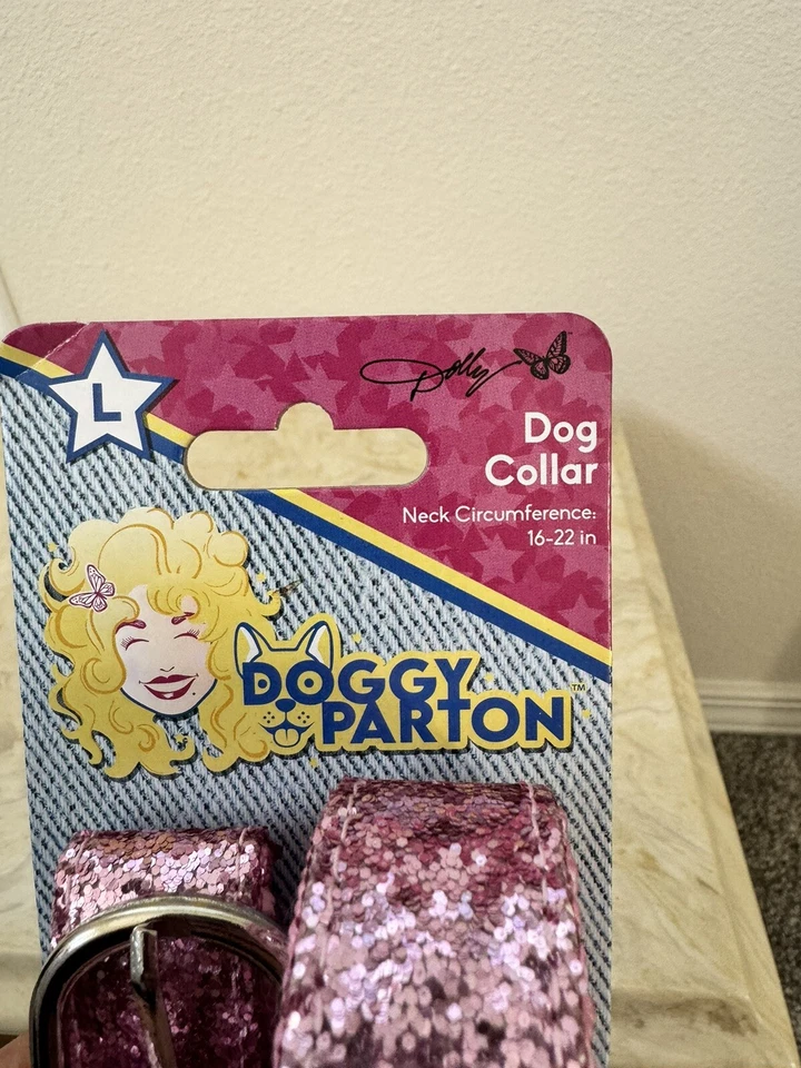 Dolly Doggy Parton collar de perro y correa grande combo rosa ¡NUEVO! Foto 2 de 3