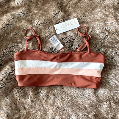 lspace tobacco NWT L*Space Rebel Stripe Swim Top - Tobacco - XS
