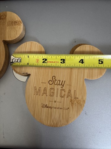 New Set of 4 Coasters DVC Mickey Mouse Wood Disney Vacation Club Stay MAGICAL - Picture 3 of 3