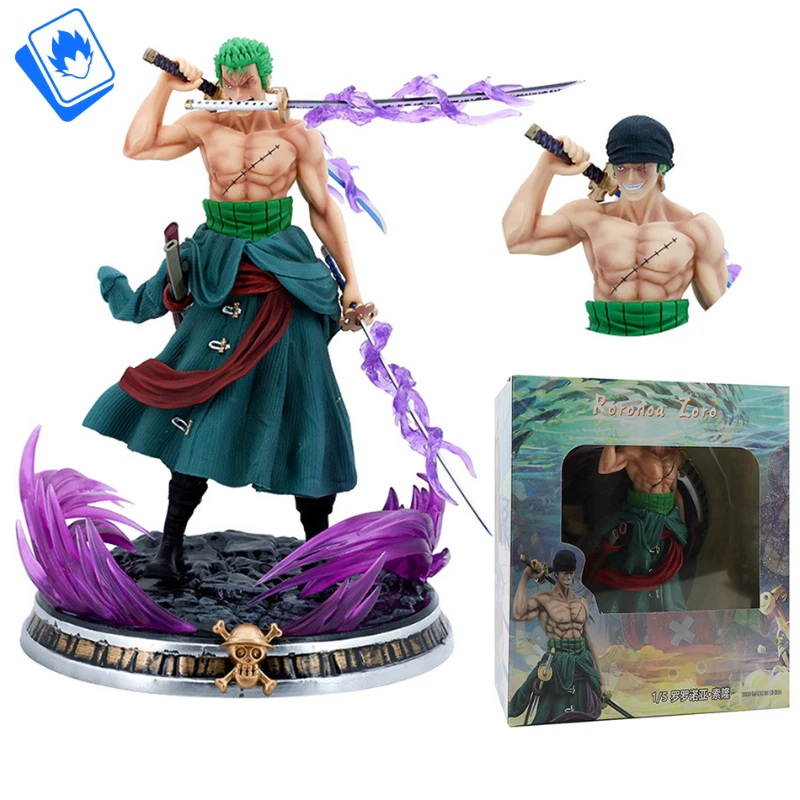 Action Figure One Piece Roronoa Zoro Two Heads 21cm COLLECTIBLE STATUE Anime