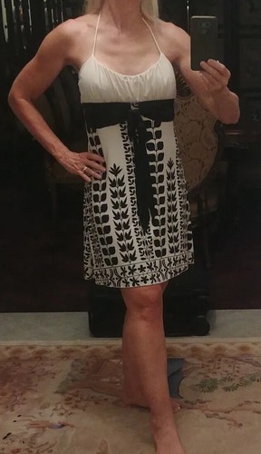 Vintage Rampage Dress Women's L Retro Black White Mod Mini Fit Flare Halter  Y2K | eBay
