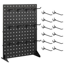 Pegboard Display Stand with 12 Hooks for Craft Show Rack Metal Merchandise