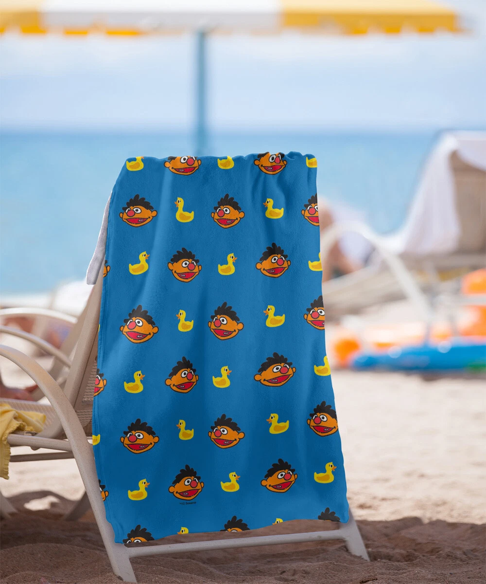 Sesame Street Ernie and Rubber Ducky Pattern Beach Towel 30"x60"