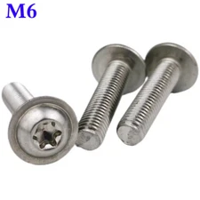 M6 Stainless Steel Flanged Washer Torx Socket Button Head Screws Six Lobe Bolts