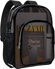 Clear Backpack Heavy Duty Transparent Backpack For Security, Sports, Work,