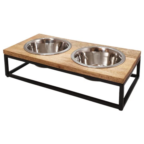 Nobby Napfständer Elegant Diner mit 2 Edelstahl Näpfen für Haustiere