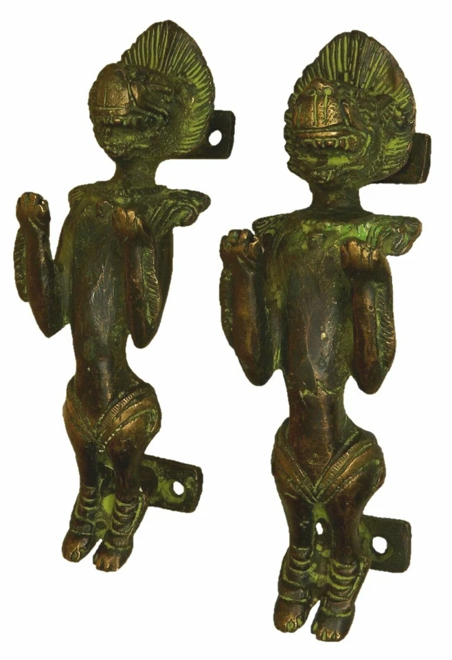 Tiradores de puerta de estilo victoriano con forma de tigre de latón artesanales ídolo de decoración del hogar Foto 3 de 4