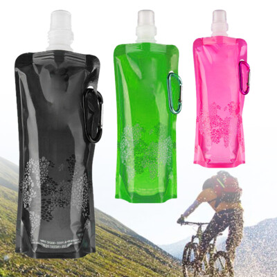 2x Faltbare Flexible Trinkflasche 0,5l Wasserflasche Sportflasche für Sport Yoga
