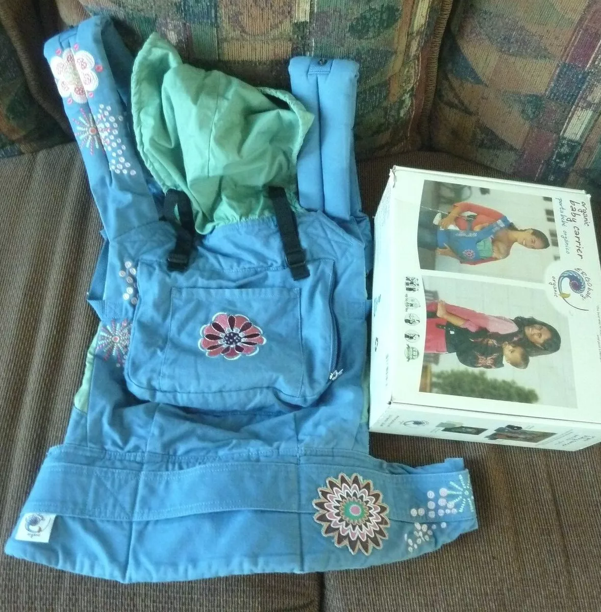 Ergo Baby Infant Carrier Organic Cotton Blue Floral EUC eBay
