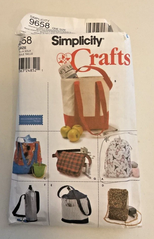 Lot of 8 Sewing Patterns fleece blankets purses bags pillows kitchen mix Vtg - Image 2 of 4