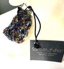 Pendant Fine Sterling Silver Purple Druzy Titanium Charles Albert SEE VIDEO (88