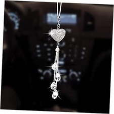 Bling Heart Rhinestones Hanging Charm for Rear View Mirror, Bling Rinestones