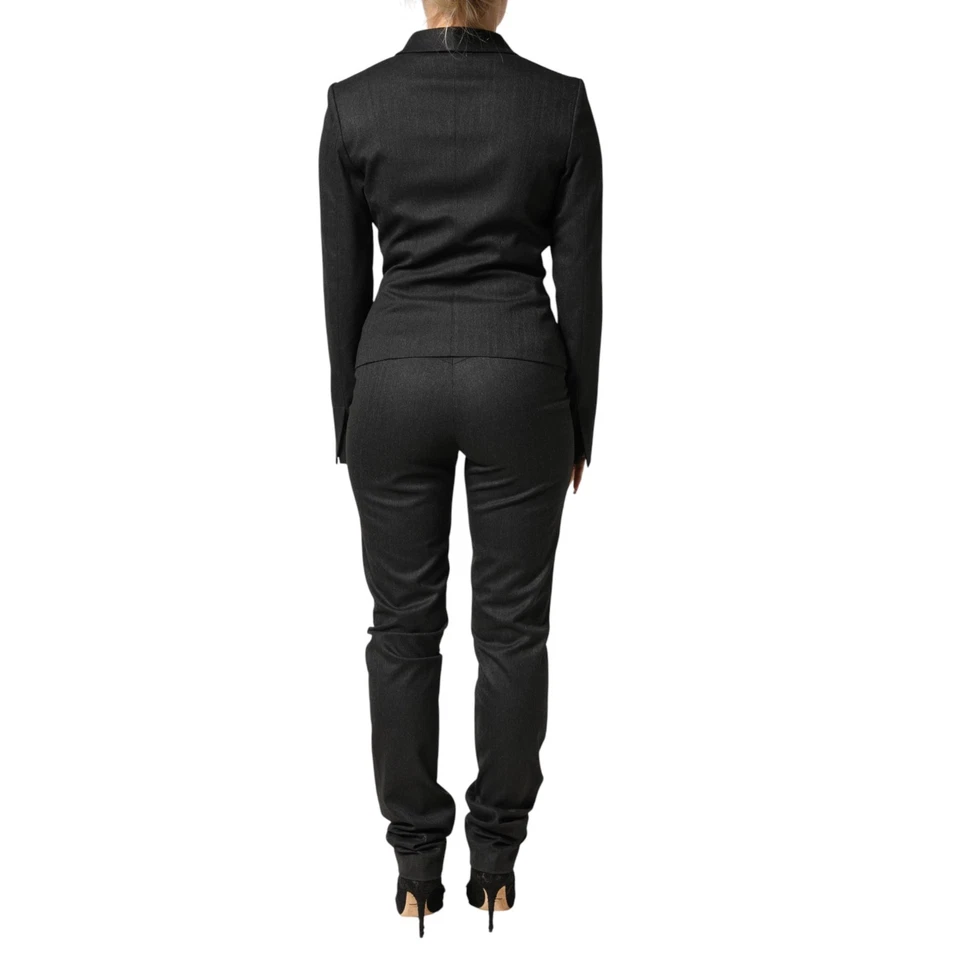 EXTE 套装黑色双排扣裤子西装外套 2 件套 IT40/US6/S 1000usd — 第 3/4 张图片