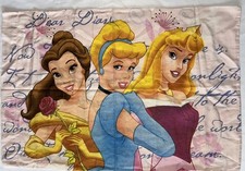 3pc Disney PRINCESS Bedding Full Flat Sheet Set 2 Pillowcase NO FITTED Belle