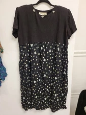 Mama Mia Dress Floral Black Short Sleeve Midi Vintage Womens Size Unspecified