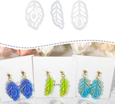 Polymer Clay Cutters Feather Leaf Set – 3PCS Boho Clay Earring Cutters for Polym