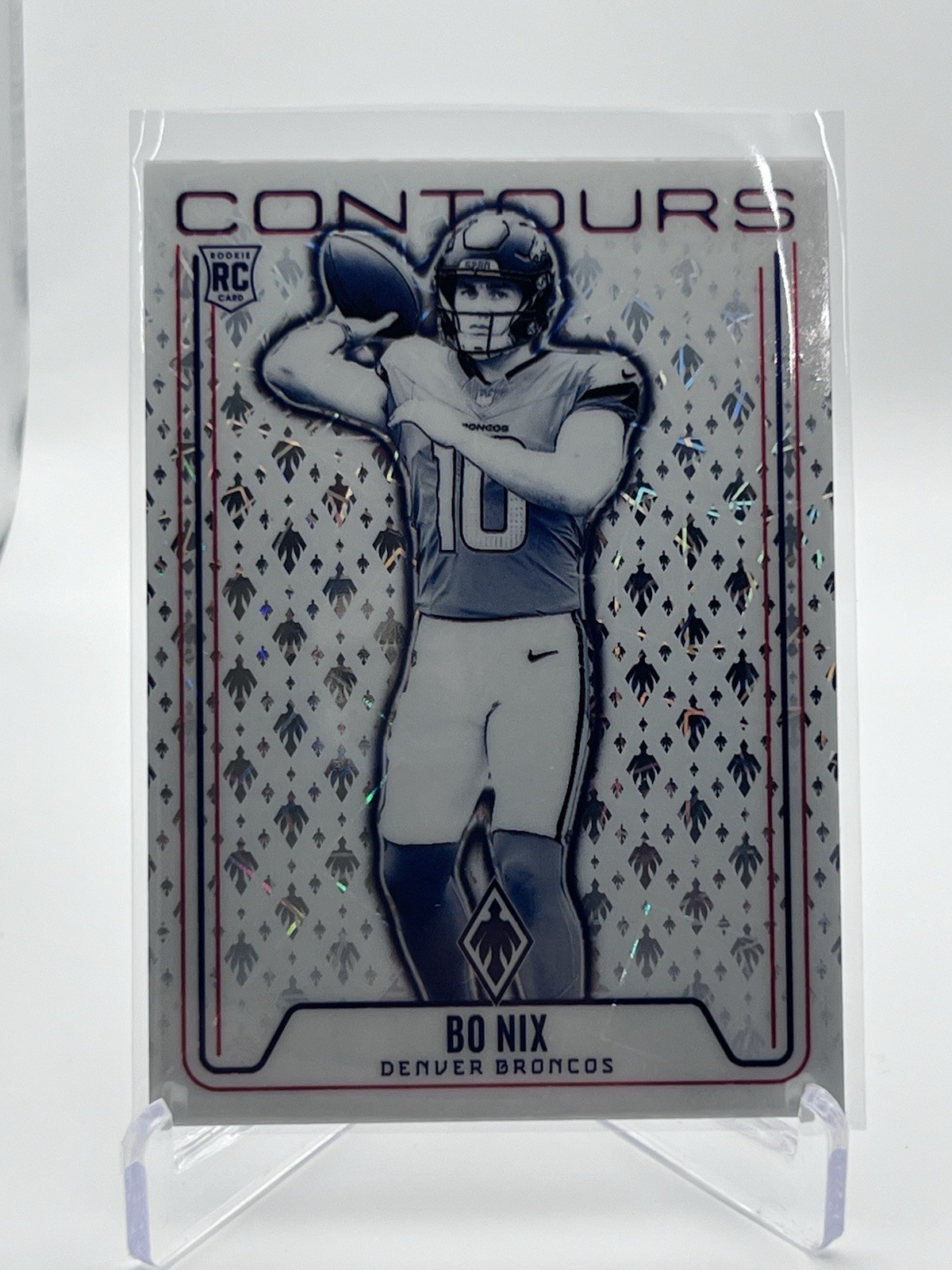 2024 Panini Phoenix Bo Nix RC Laser Parallel Contours #CON-BNX Denver Rookie