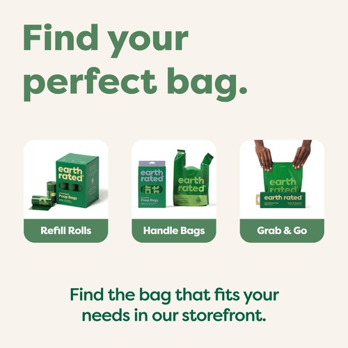 Earth Rated BIO270 9 x 13 inch Poop Bags for Dog - 18 Roll