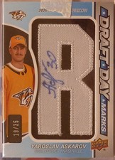 Yaroslav Askarov 2022-23 SP Game Used Draft Day Marks Letter 