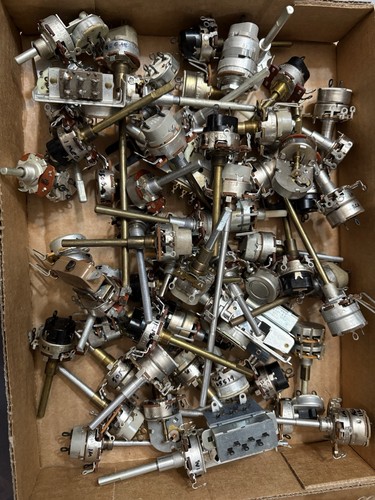 Large Lot Vintage Potentiometers Rotary Switches Clarostat CTS RCA Parts